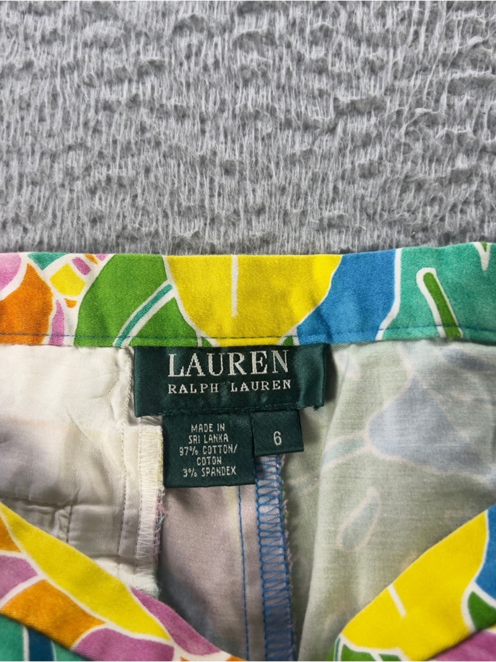 Lauren Ralph Lauren Pants Womens 6 Multicolor Cropped Floral Tropical Preppy - Picture 7 of 8